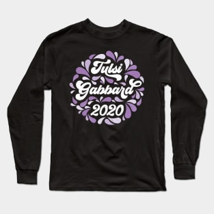 Tulsi Gabbard 2020 Purple Retro Paisley Long Sleeve T-Shirt